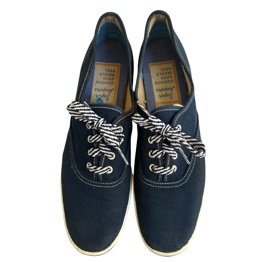 Vintage 1970s Sears Super Jeepers Sneakers | Size 9.5N Navy | Cushion Arch